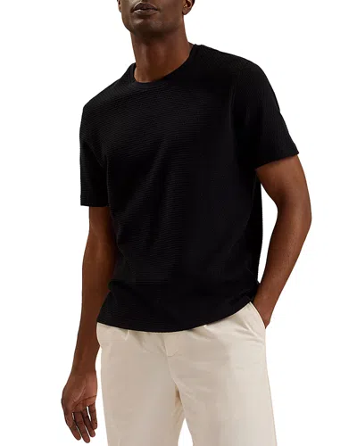 Ted Baker Curlys Textured Short Sleeve Tee In Black