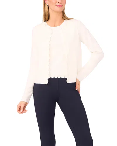 TED BAKER CYBILL SCALLOPED CREWNECK CARDIGAN SWEATER
