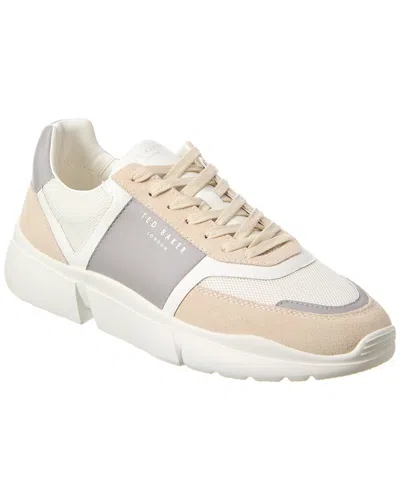 Ted Baker Cyclem Leather & Suede-trim Sneaker In White