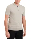 Ted Baker Daldin Zip Polo In Mid Grey