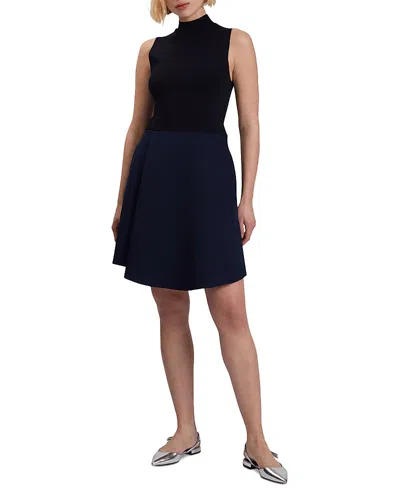 Ted Baker Dandiaa Mini Mock Neck Dress In Navy