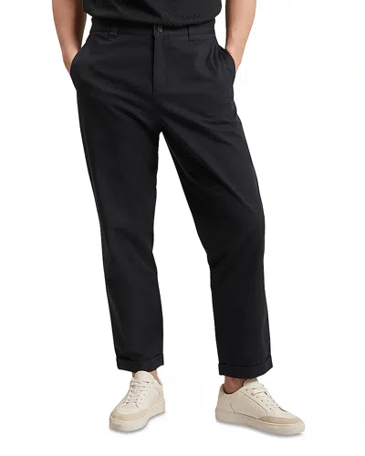 Ted Baker Danite Smart Tapered Leg Cotton Stretch Pants In Blue