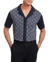 Ted Baker Danlibe Short Sleeve Argyle Button Through Jersey Shirt In Multi
