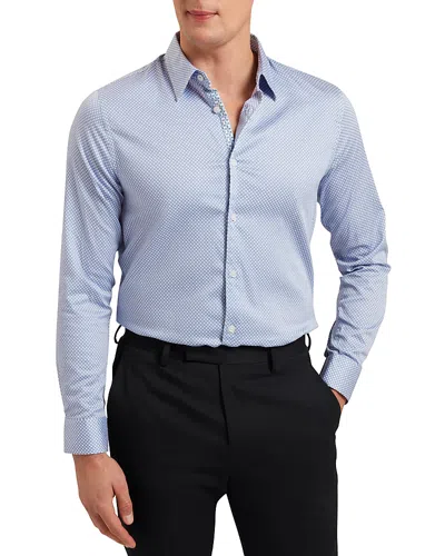 Ted Baker Danner Slim Fit Button Front Shirt In Blue