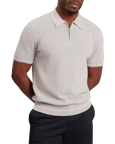 Ted Baker Deckers Ottoman Quarter Zip Polo In Gray