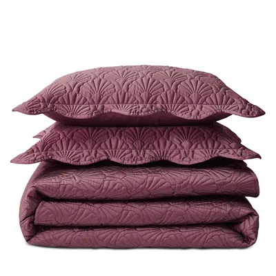Ted Baker Deco Shell Quilt Set, Queen In Burgundy