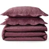 Ted Baker Deco Shells Quilt & Shams Set In Burgundy