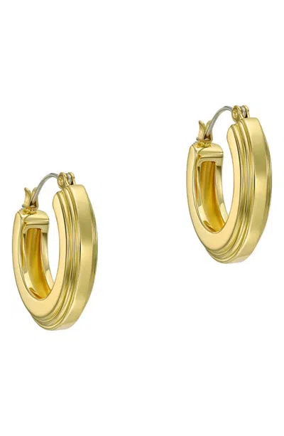 Ted Baker Deena Deco Groove Hoop Earrings In Gold