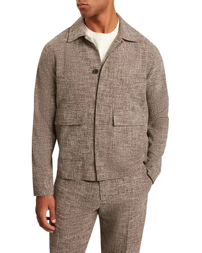 Ted Baker Demarco Cross Hatch Overshirt In Brown