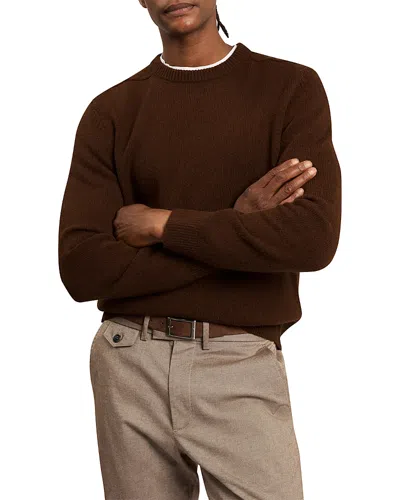Ted Baker Demario Relaxed Fit Crewneck Sweater In Brown