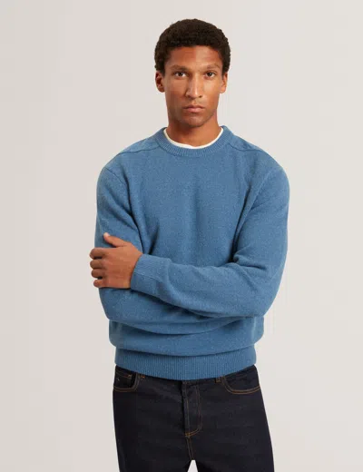 Ted Baker Demario Relaxed Fit Wool Rich Knit Jumper In Blue