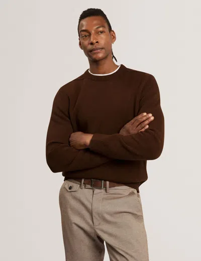 Ted Baker Demario Relaxed Fit Wool Rich Knit Jumper In Dark Brown