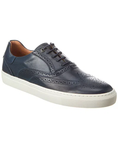 Ted Baker Dentton Brogue Hybrid Burnished Leather Sneaker In Blue