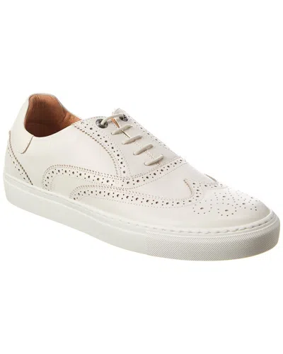 Ted Baker Dentton Brogue Hybrid Burnished Leather Sneaker In White