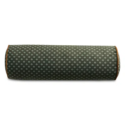Ted Baker Diamond Printed Velvet Bolster Decorative Pillow, 8 X 24 In Green