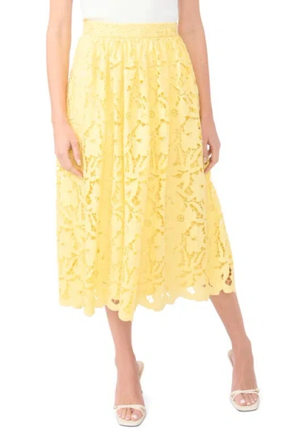 Ted Baker Diana Floral Lace Cotton Skirt In Yellow