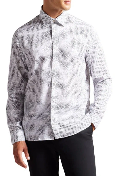 Ted Baker Digby Button-up Shirt In White