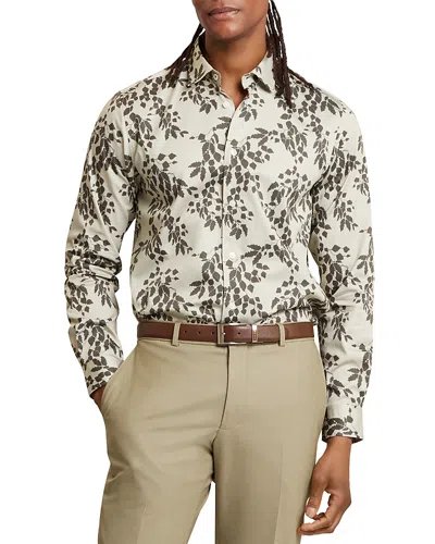 Ted Baker Dornan Regular Fit Shadow Leaf Print Shirt In Green