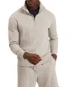 Ted Baker Dougles Texture Quarter Zip Sweatshirt In Gray