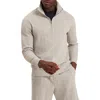 Ted Baker Dougles Texture Quarter Zip Sweatshirt In Neutral