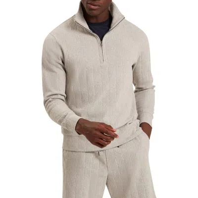 Ted Baker Dougles Texture Quarter Zip Sweatshirt In Neutral