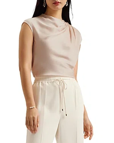 TED BAKER DRAPED NECK TEXTURED TOP