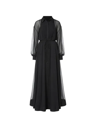 Ted Baker Drawstring-waist Maxi Dress In Black