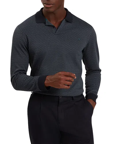 Ted Baker Durand Geo Jacquard Polo Shirt In Blue