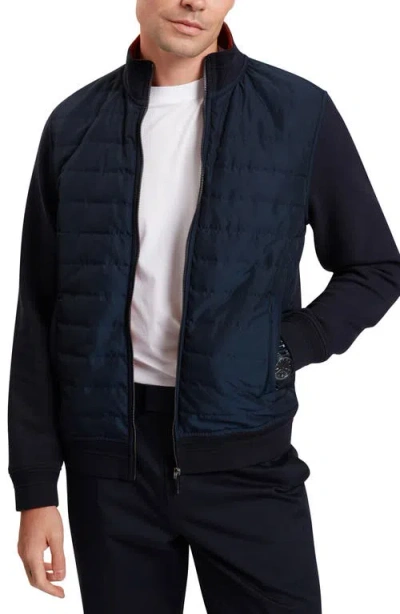 Ted Baker Durano Quilt Front Piqué Jacket In Blue