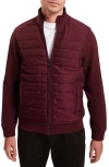 Ted Baker Durano Quilt Front Piqué Jacket In Burgundy