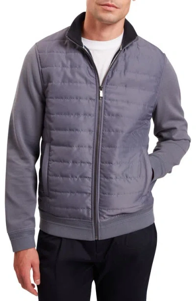 Ted Baker Durano Quilt Front Piqué Jacket In Gray
