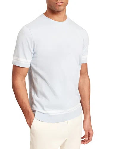 Ted Baker Eauts Block Stripe Trim Cotton Knit Tee In Neutral