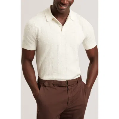 Ted Baker Edgard Cotton & Linen Polo In White