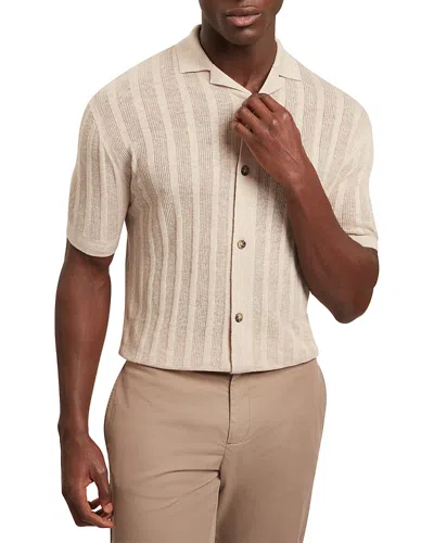 Ted Baker Edio Stitched Stripes Button Shirt In Neutral