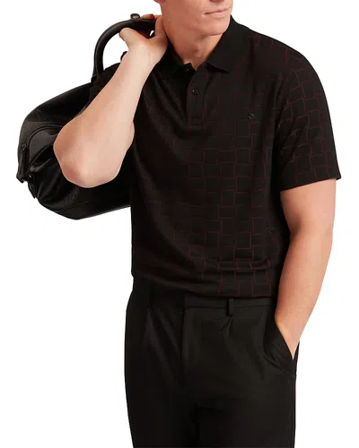Ted Baker Eduard Short Sleeve Square Jacquard Polo In Multi
