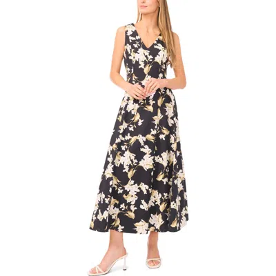 Ted Baker Elana Floral Cotton Midi Dress In Black