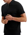Ted Baker Elgrave Regular Fit Short Sleeve Textured Zip Polo In Navy