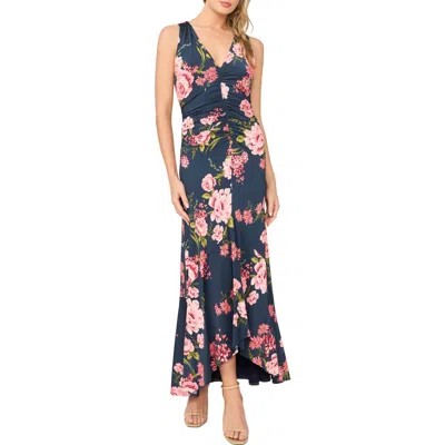 Ted Baker Elizabeth Floral Ruched Dress In Blue