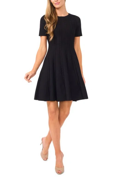Ted Baker Ella Ribbon Stitch Fit & Flare Dress In Black