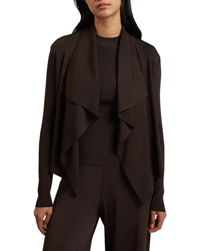 Ted Baker Elliyy Waterfall Front Cardigan In Dark Drown