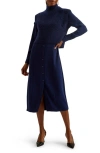 Ted Baker Elsiiey Layered Look Long Sleeve Shirtdress In Navy