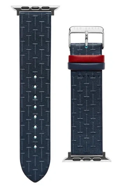 Ted Baker Embossed Leather 22mm Apple Watch® Watchband
