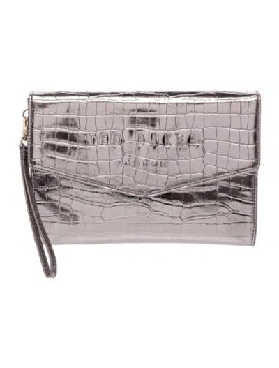 Pre-owned Ted Baker Embossed Leather Clutch