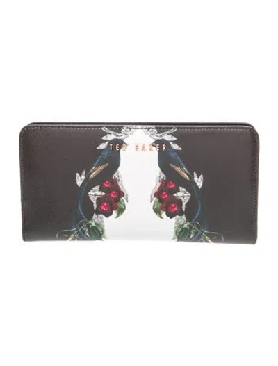Pre-owned Ted Baker Embossed Leather Clutch In Multi
