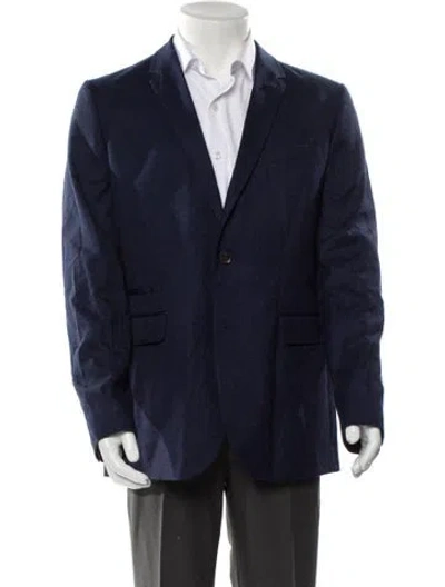 Pre-owned Ted Baker Embroidered Accent Blazer In Blue