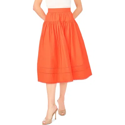 Ted Baker Erin Tiered Cotton Midi Skirt In Orange