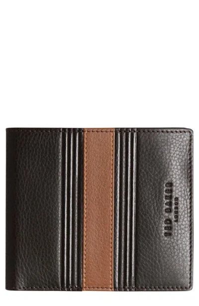 Ted Baker Evon Stripe Bifold Wallet In Brown/ Chocolate
