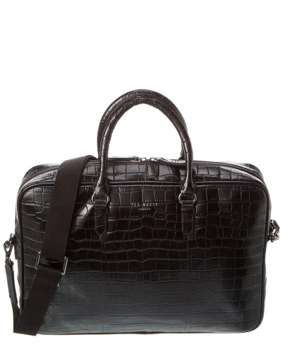 Ted Baker Men's Fabiio Croc Embossed Leather Bag In Black