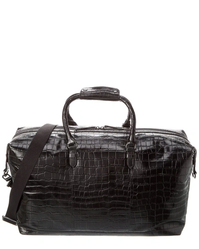 Ted Baker Fabiio Croc-embossed Leather Holdall Bag In Black