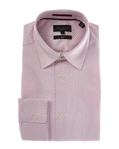 Ted Baker Faenza Geo Slim Fit Shirt In Pink